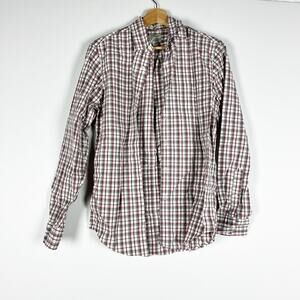 J.Crew classic mens secret wash plaid button up shirt organic cotton Size XS